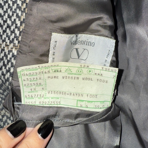 Valentino uomo wool gray/tan/beige tweed jacket size 39s, oversize small - Picture 3 of 8